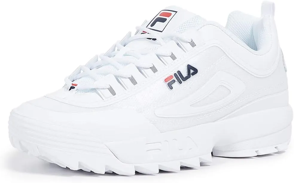 Fila Men's Disruptor II No-Sew Sneakers White/Navy/Red 13