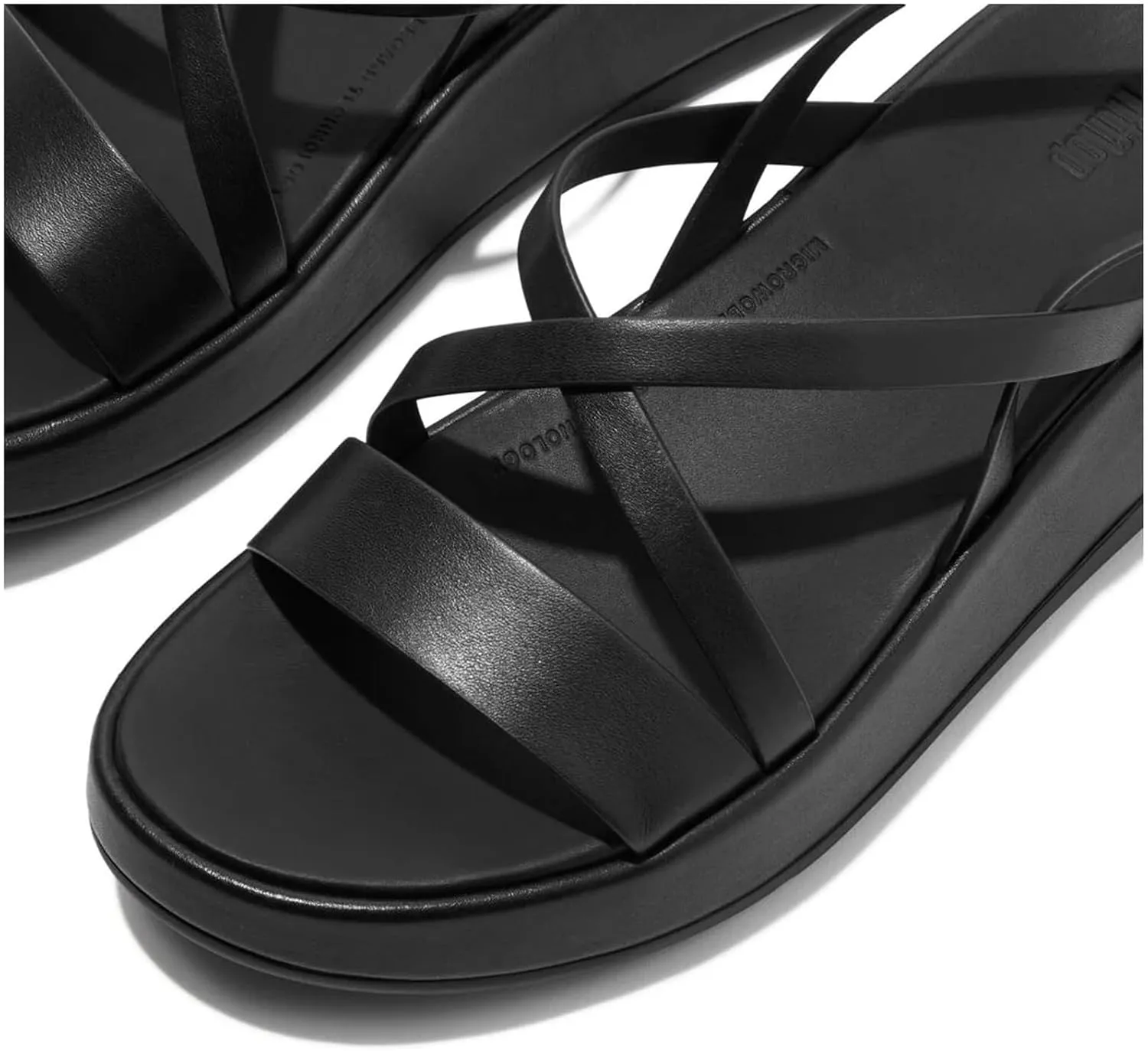 FitFlop Women's F-Mode Leather Flatform Strappy Back-Strap Sandals Wedge