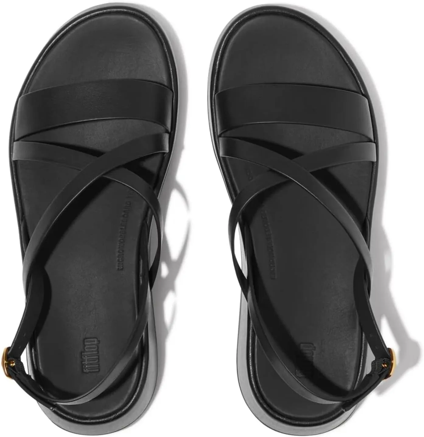 FitFlop Women's F-Mode Leather Flatform Strappy Back-Strap Sandals Wedge