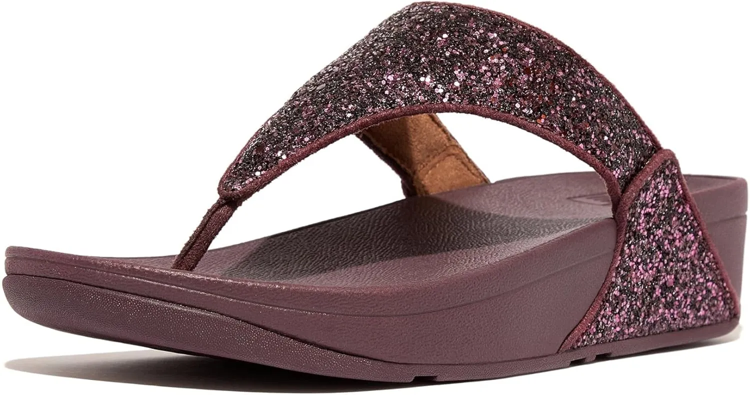 FitFlop Women's Lulu Glitter Toe-Post Sandals Wedge