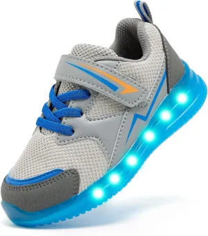 Floranate Light Up Toddler Boys Girls Shoes LED Flashing Lightweight Tennis Walking Sneakers for Toddler and Little Kid