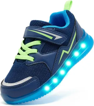 Floranate Light Up Toddler Boys Girls Shoes LED Flashing Lightweight Tennis Walking Sneakers for Toddler and Little Kid