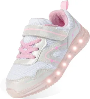 Floranate Light Up Toddler Boys Girls Shoes LED Flashing Lightweight Tennis Walking Sneakers for Toddler and Little Kid