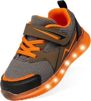 Floranate Light Up Toddler Boys Girls Shoes LED Flashing Lightweight Tennis Walking Sneakers for Toddler and Little Kid
