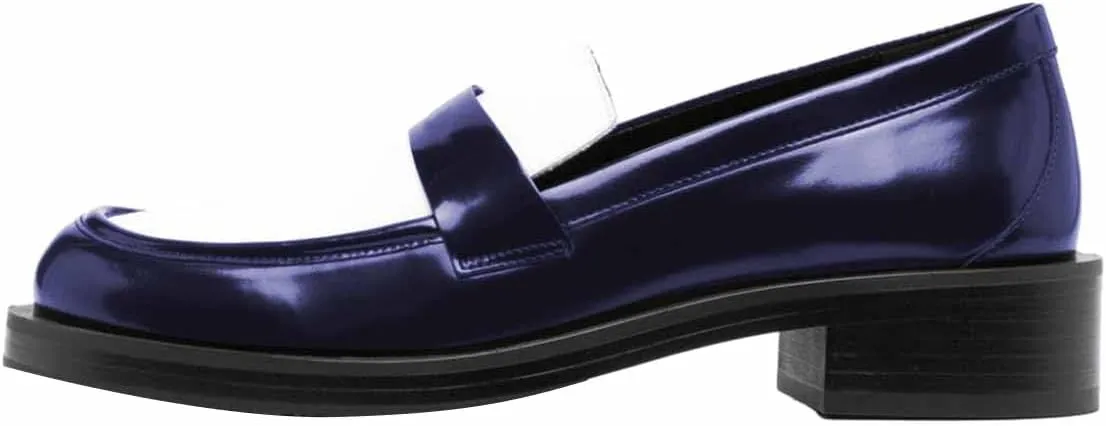FOWT Women Classic Round Toe Block Low Heel Loafers Slip on Comfy Office Casual Daily Shoes Size 4-16 US