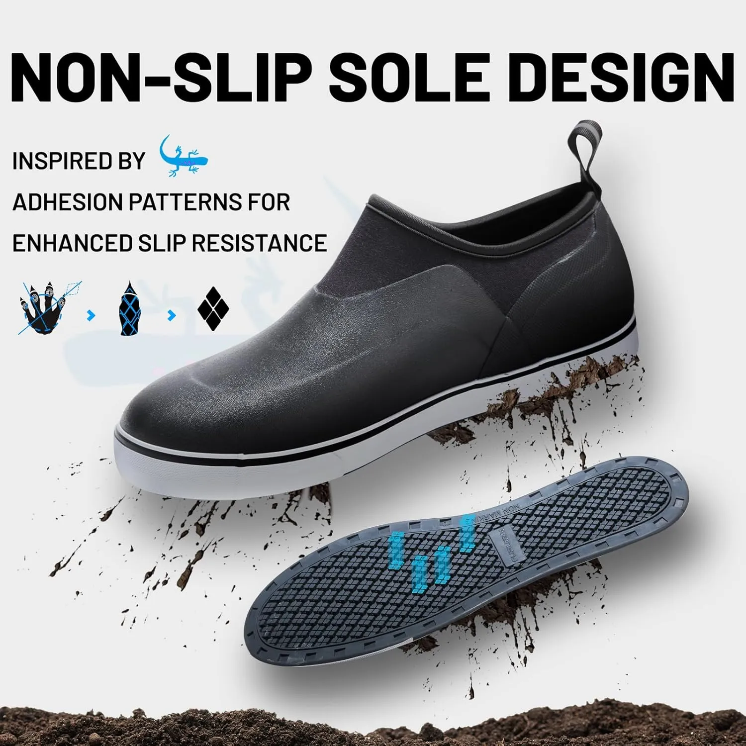 Furuian Deck Shoes Men's Short Rain Boots Waterproof Shoes Rubber Deck Boots Lightweight Fishing Rain Shoes Non-slip Fishing Boots for Gardening Outdoor Mud Walking