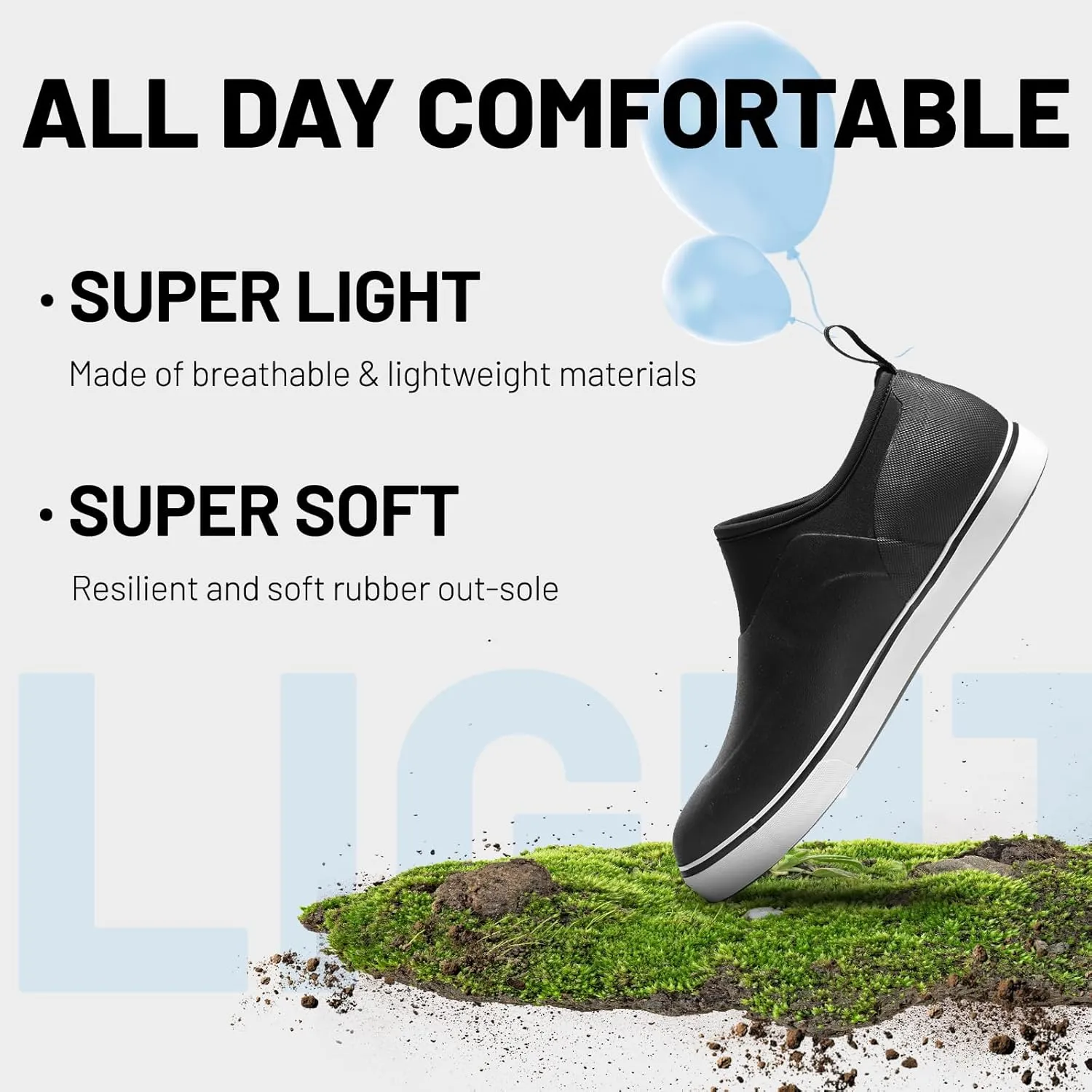 Furuian Deck Shoes Men's Short Rain Boots Waterproof Shoes Rubber Deck Boots Lightweight Fishing Rain Shoes Non-slip Fishing Boots for Gardening Outdoor Mud Walking