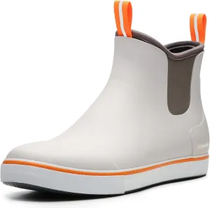 Furuian Men's Deck Boots Fishing Boots Waterproof Rain Boots Ankle Booties Slip On Neoprene Rubber Footwear Chelsea Boots Men botas para hombre for Gardening Fishing Boating Camping Sailing