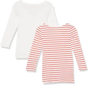 GAP Women's 2-Pack 3/4 Sleeve Favorite Ballet Tee T-Shirt
