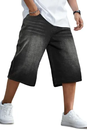 GINGTTO Mens Baggy Jean Shorts Loose Fit Long Denim Shorts Below Knee 15 Inch Inseam