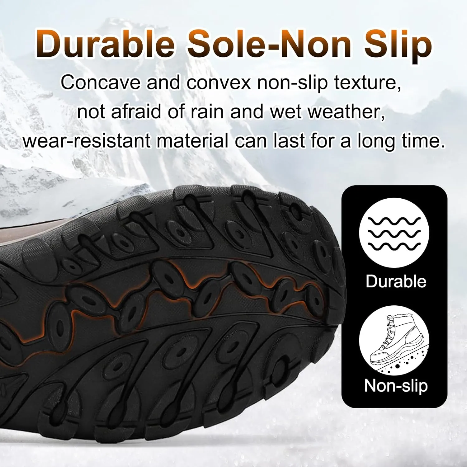 GoodValue Men's Snow Boots Waterproof Insulated Warm Fur Lined Winter Duck Boot Non-slip Outdoor Ankle Mid-top Cold Weather Shoes Work Hiking Trekking