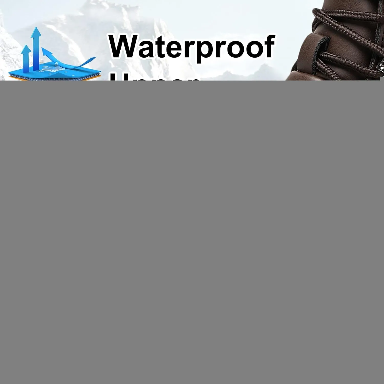 GoodValue Men's Snow Boots Waterproof Insulated Warm Fur Lined Winter Duck Boot Non-slip Outdoor Ankle Mid-top Cold Weather Shoes Work Hiking Trekking