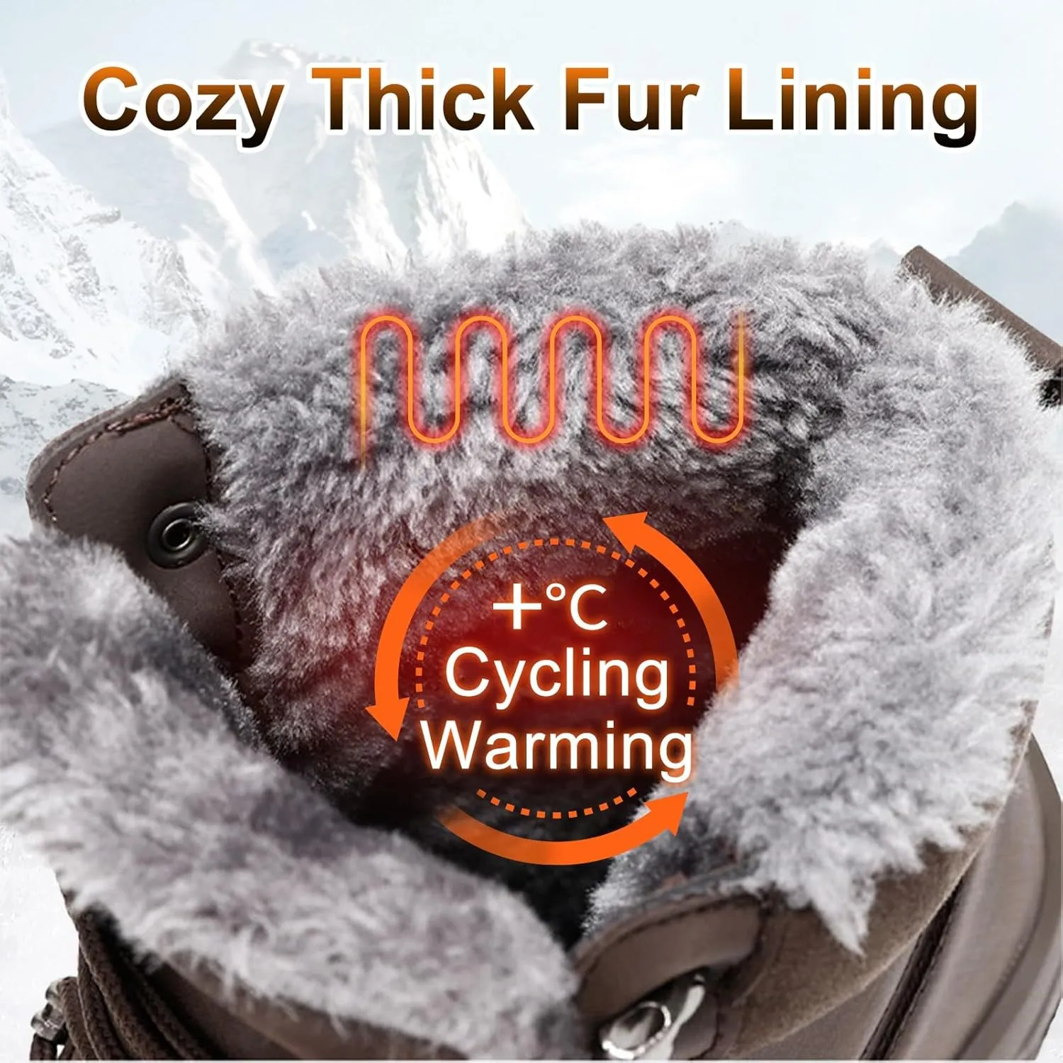 GoodValue Men's Snow Boots Waterproof Insulated Warm Fur Lined Winter Duck Boot Non-slip Outdoor Ankle Mid-top Cold Weather Shoes Work Hiking Trekking