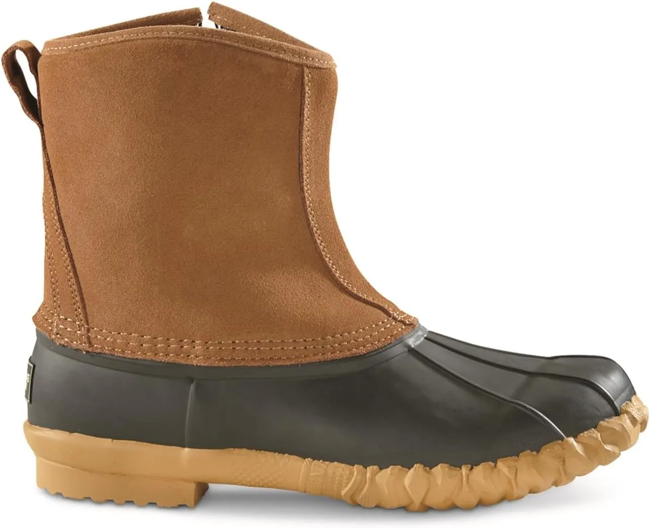 Guide Gear Men’s Side Zip Insulated Leather Duck Boots, Winter Boots for Men, Waterproof Rain Shoes, 400 Gram