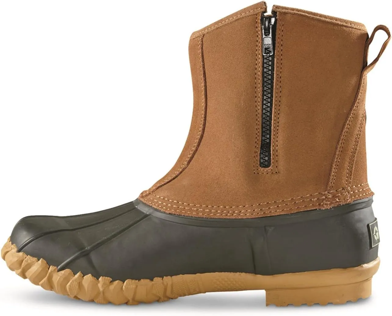 Guide Gear Men’s Side Zip Insulated Leather Duck Boots, Winter Boots for Men, Waterproof Rain Shoes, 400 Gram