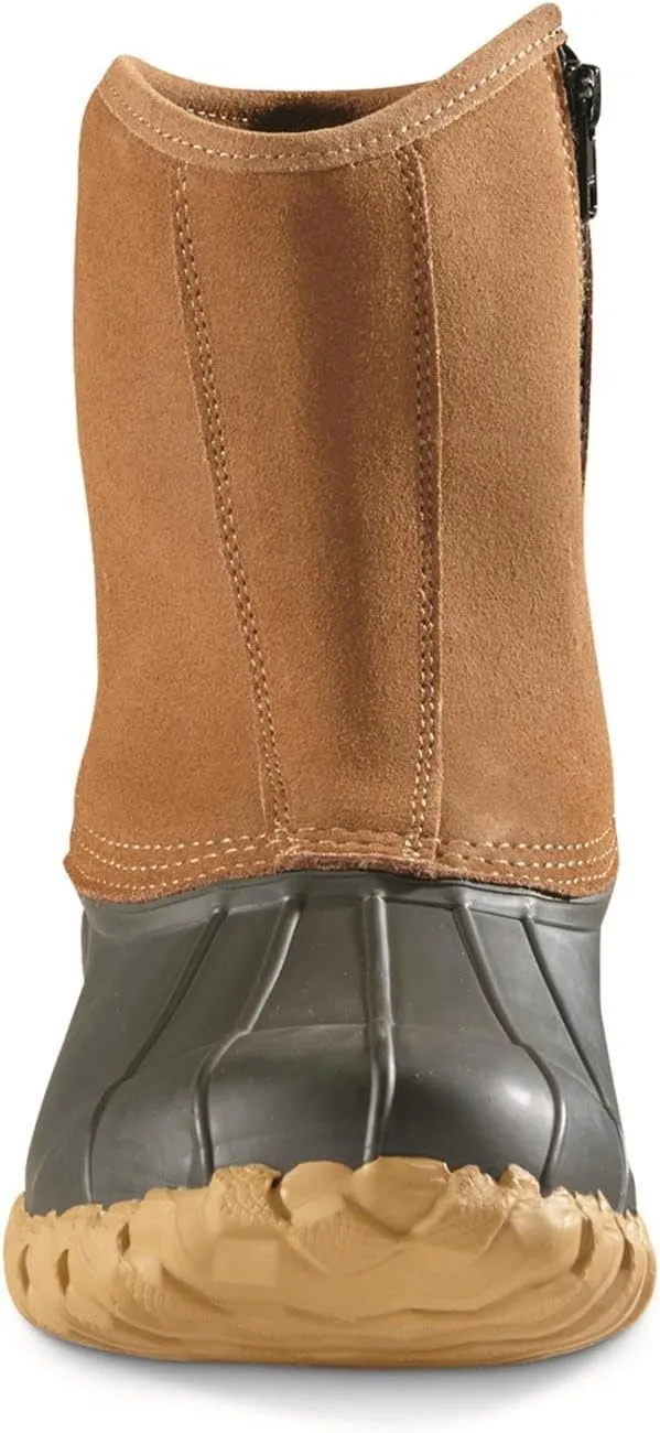Guide Gear Men’s Side Zip Insulated Leather Duck Boots, Winter Boots for Men, Waterproof Rain Shoes, 400 Gram