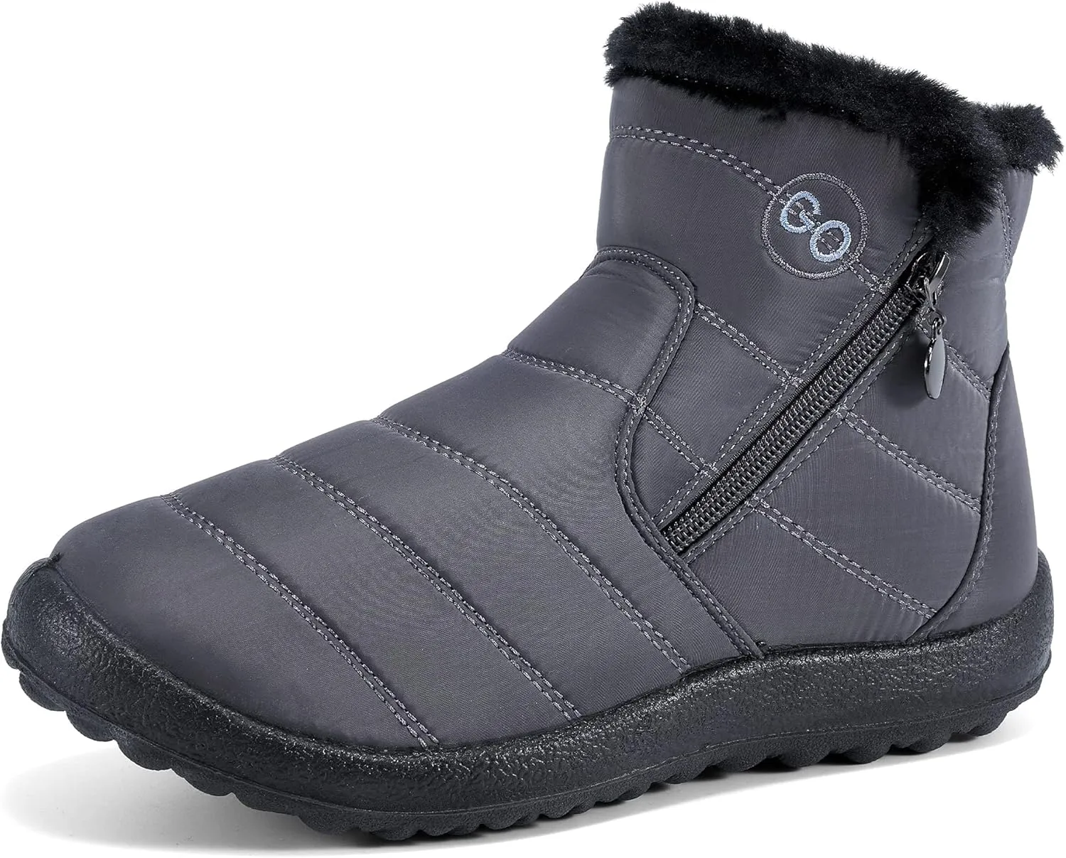 HARENCE Snow Boots for Women Winter Boot with Comfortable Warm Fur Lined Ankle Booties Outdoor Slip On Waterproof Short Boots