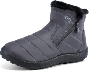 HARENCE Snow Boots for Women Winter Boot with Comfortable Warm Fur Lined Ankle Booties Outdoor Slip On Waterproof Short Boots