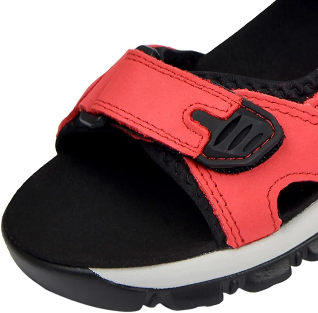 Harssidanzar Women's Leather Sandals Outdoor Sandals Hiking Sandals Casual Walking Sandals Strap Adjustable Beach Sandals For Women SL256US