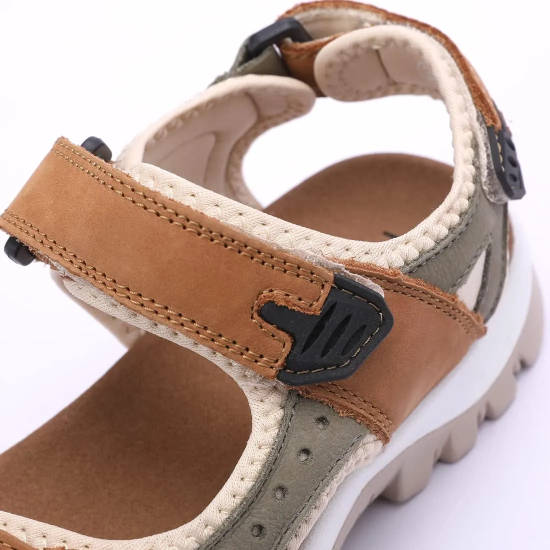 Harssidanzar Women's Leather Sandals Outdoor Sandals Hiking Sandals Casual Walking Sandals Strap Adjustable Beach Sandals For Women SL256US