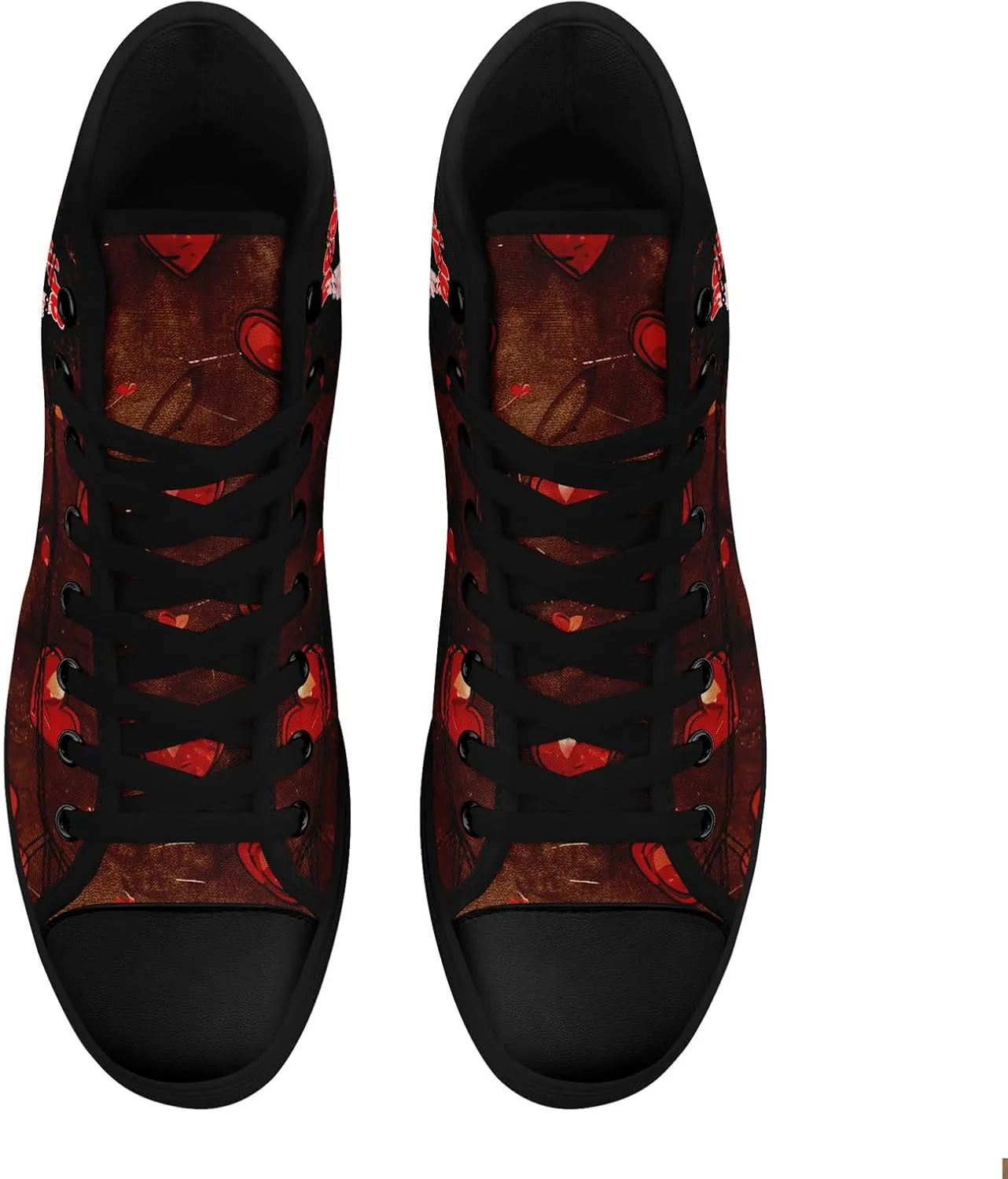 High-Top Sneakers for Men & Women – Romantic Design Canvas Shoes Stylish Casual Streetwear Walking Shoes, Trendy Lover Gift
