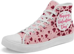 High-Top Sneakers for Men & Women – Romantic Design Canvas Shoes Stylish Casual Streetwear Walking Shoes, Trendy Lover Gift
