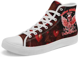 High-Top Sneakers for Men & Women – Romantic Design Canvas Shoes Stylish Casual Streetwear Walking Shoes, Trendy Lover Gift