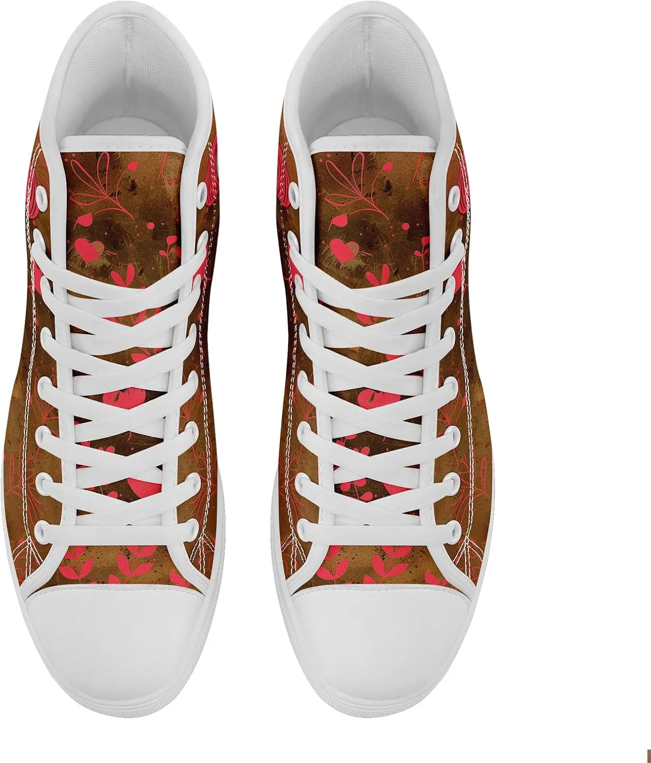 High-Top Sneakers for Men & Women – Romantic Design Canvas Shoes Stylish Casual Streetwear Walking Shoes, Trendy Lover Gift
