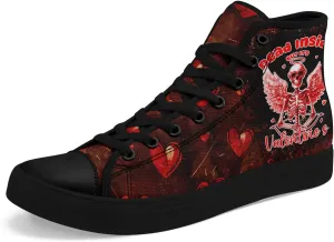 High-Top Sneakers for Men & Women – Romantic Design Canvas Shoes Stylish Casual Streetwear Walking Shoes, Trendy Lover Gift