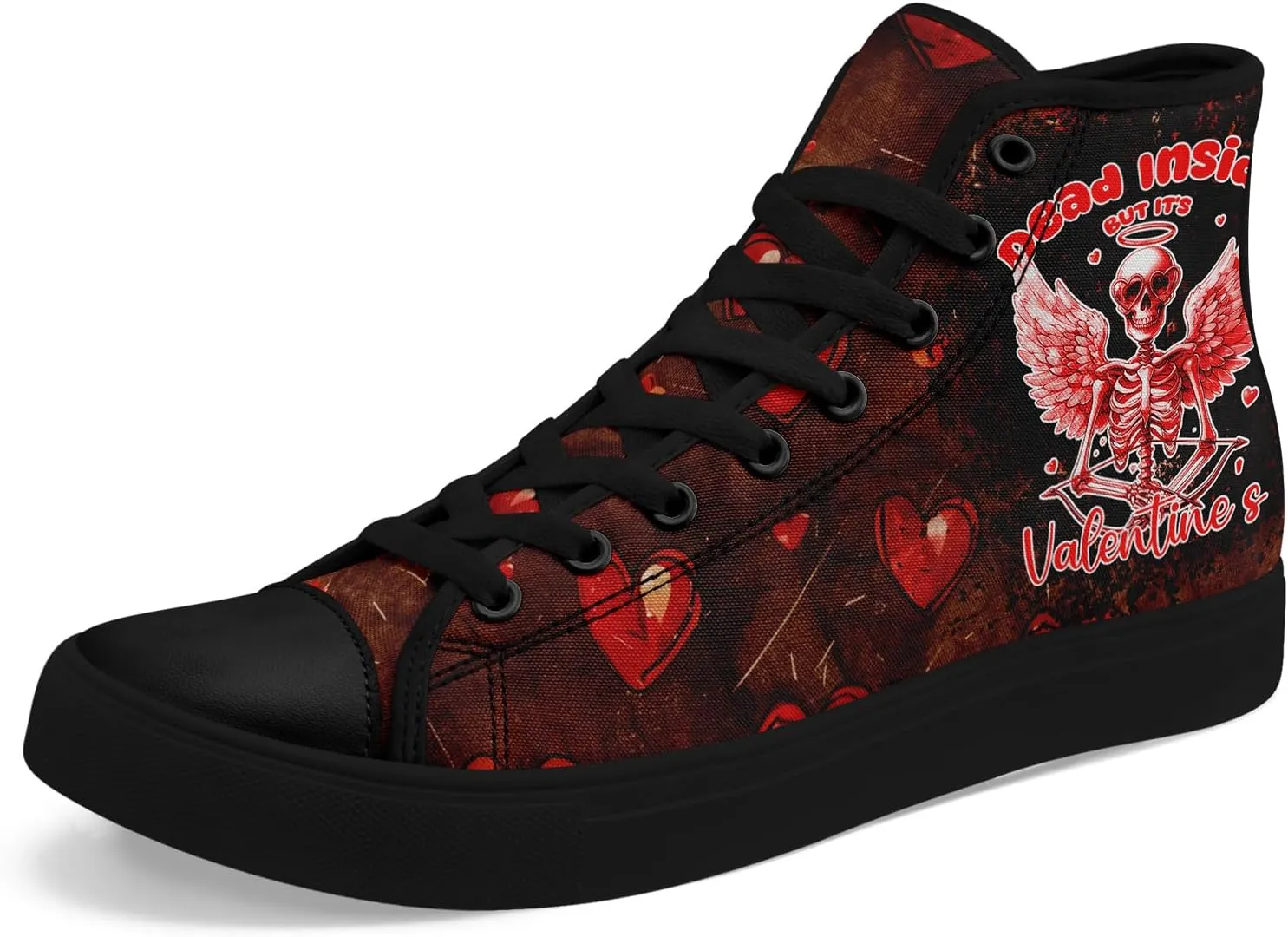 High-Top Sneakers for Men & Women – Romantic Design Canvas Shoes Stylish Casual Streetwear Walking Shoes, Trendy Lover Gift