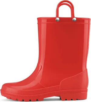 HISEA Kids Rain Boots for Toddler Boys Girls, Waterproof Rubber Boots with Easy-On Handles, Seamless PVC Rainboots Lightweight Mud Shoes for Water Beach Outdoor Playing (Toddler/Little Kid/Big Kid)