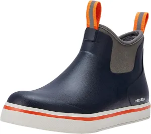 HISEA Men's Deck Boots Saltwater Fishing Booties Waterproof Ankle Rain Boots High Traction