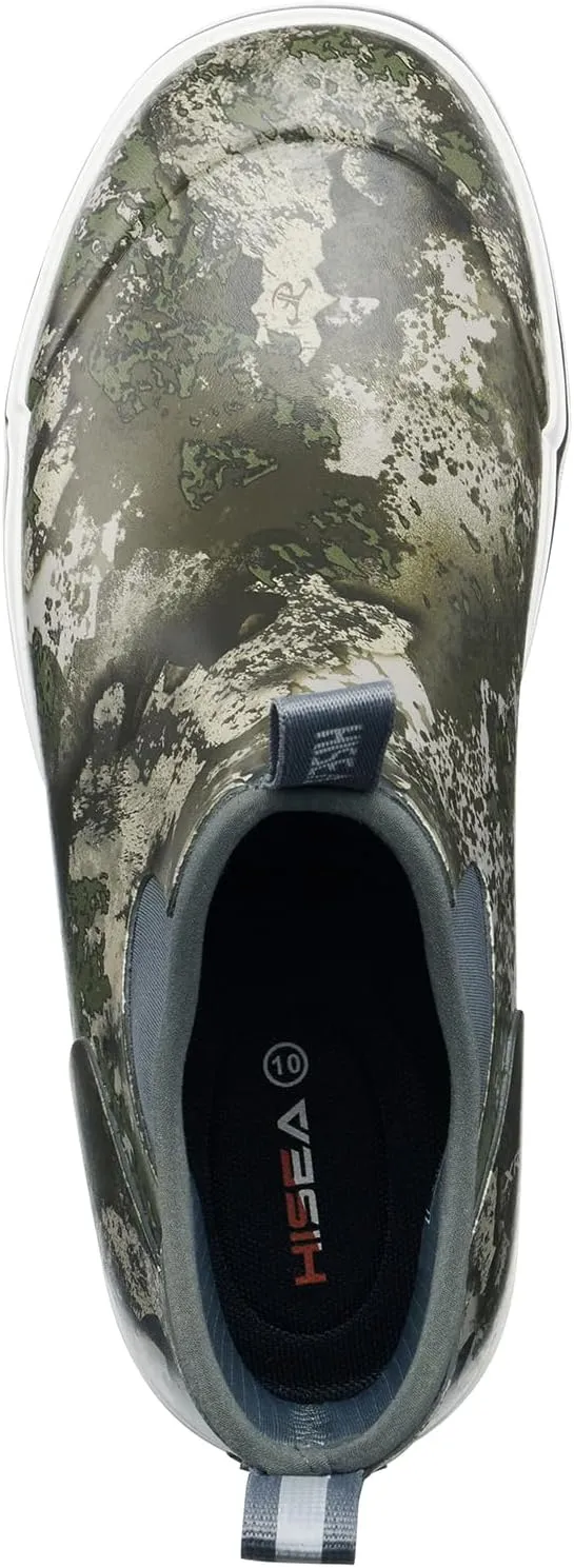 HISEA Men's Deck Boots Saltwater Fishing Booties Waterproof Ankle Rain Boots High Traction