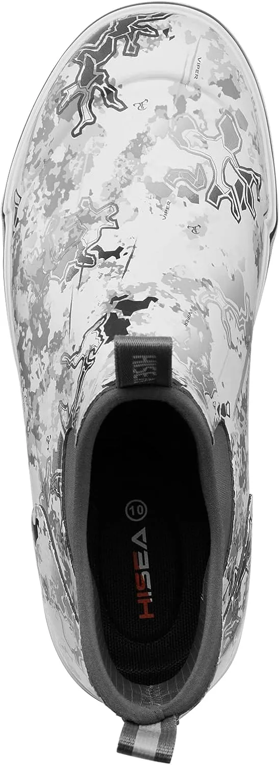 HISEA Men's Deck Boots Saltwater Fishing Booties Waterproof Ankle Rain Boots High Traction