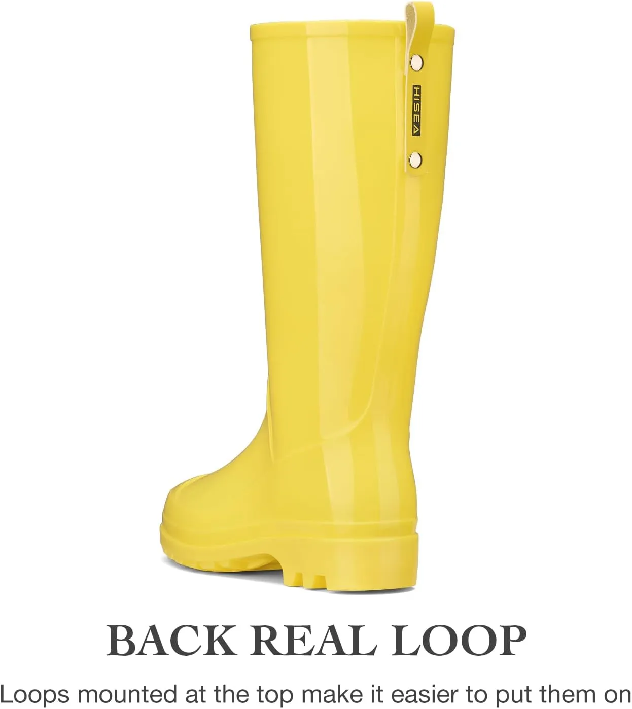 HISEA Rain Boots for Women Waterproof Garden Boots, Knee High Rain Shoes, Non Slip Seamless Welly