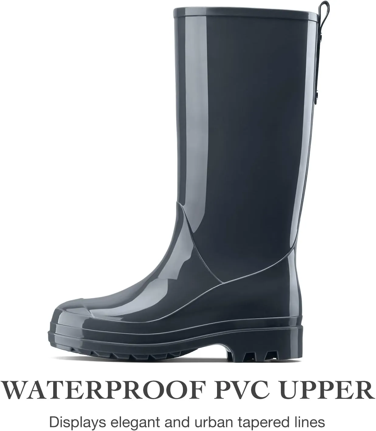 HISEA Rain Boots for Women Waterproof Garden Boots, Knee High Rain Shoes, Non Slip Seamless Welly