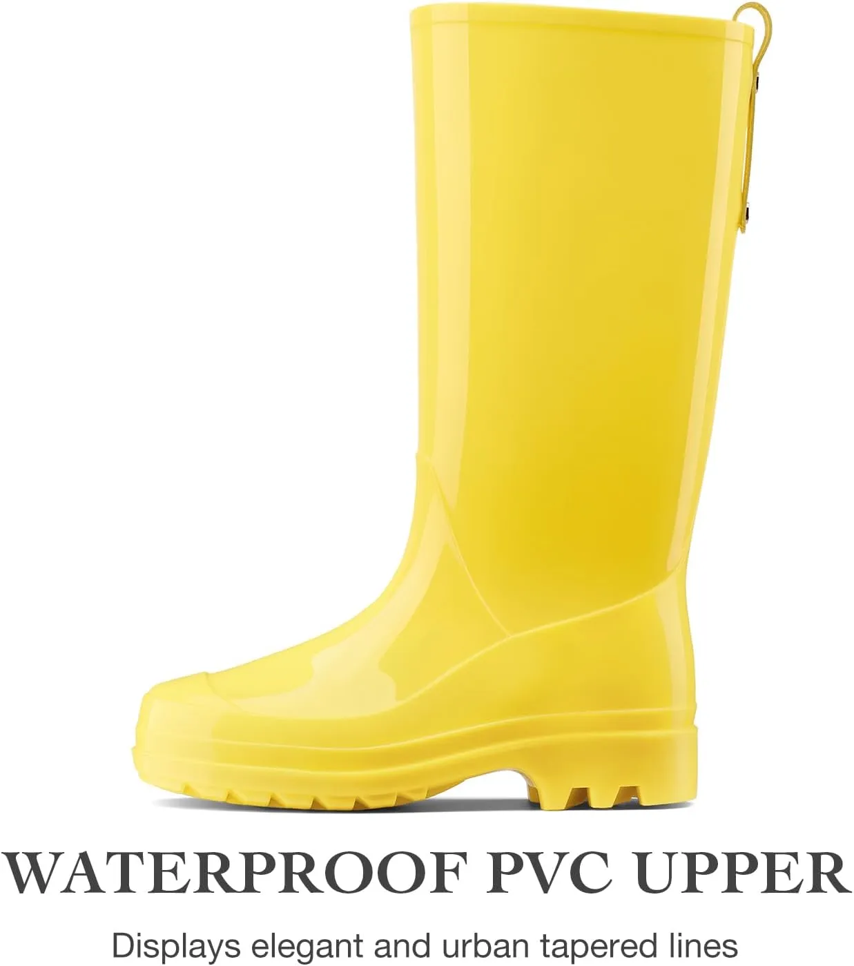 HISEA Rain Boots for Women Waterproof Garden Boots, Knee High Rain Shoes, Non Slip Seamless Welly