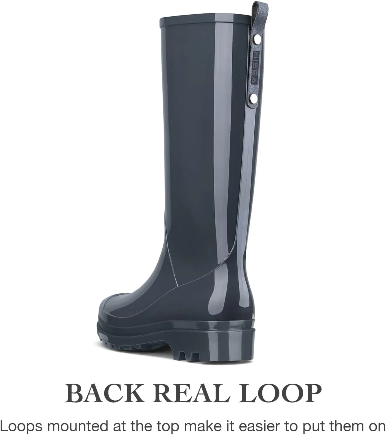 HISEA Rain Boots for Women Waterproof Garden Boots, Knee High Rain Shoes, Non Slip Seamless Welly