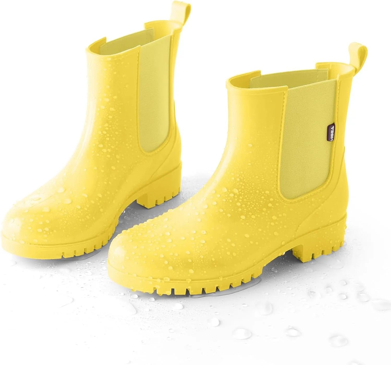 HISEA Short Rain Boots for Women Waterproof Garden Shoes Anti-Slipping Ankle Chelsea Rainboots for Ladies with Comfort Insole Lightweight Stylish Rubber Rain Shoes Outdoor Work Booties