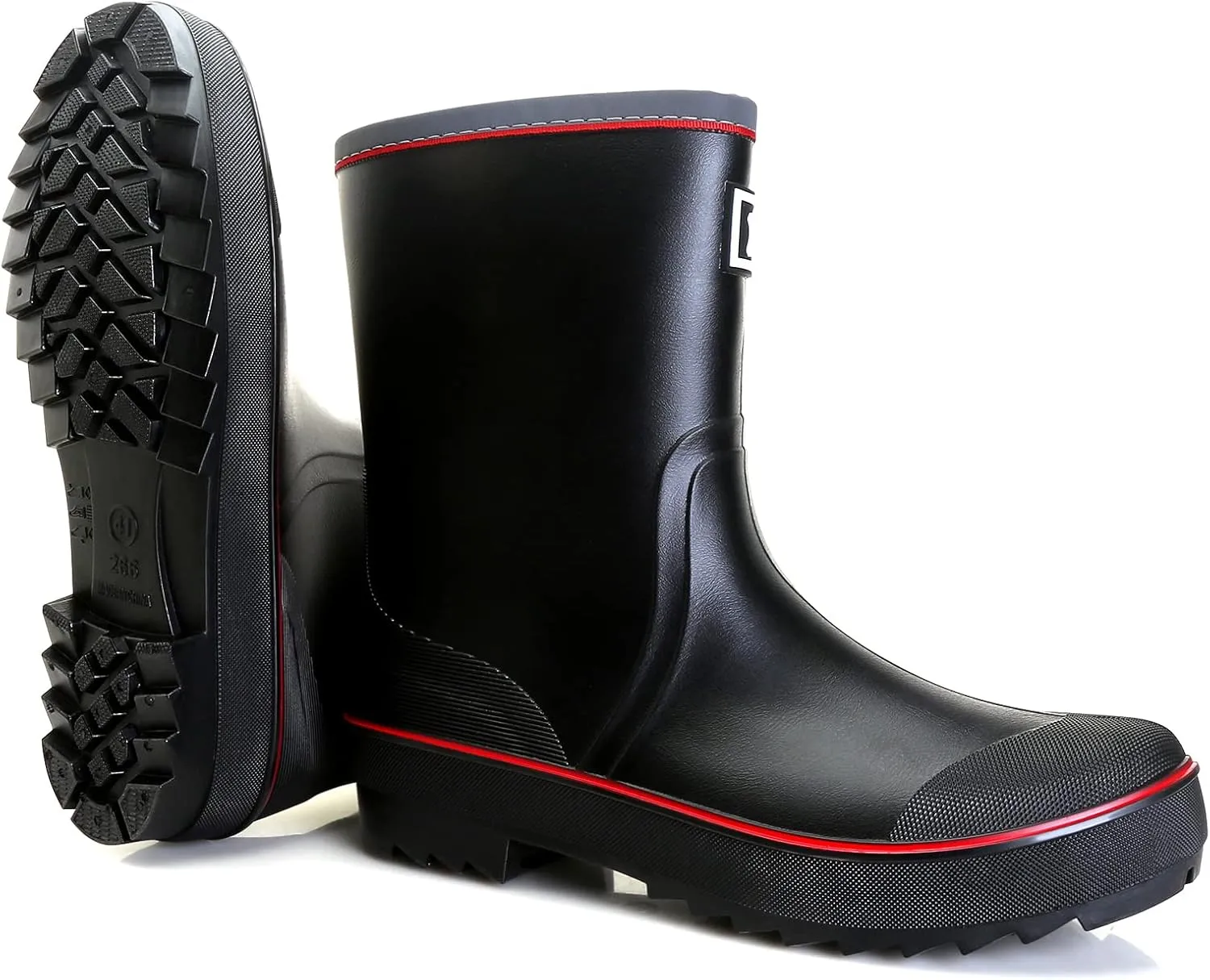 HSBDNZQ Rain Boots for Men, Waterproof Mens Rubber Boots with PVC Unique Design, Comfort Lightweight Work Mud Boots, Resistant Durable Slip Garden Boots for Farming Gardening Fishing