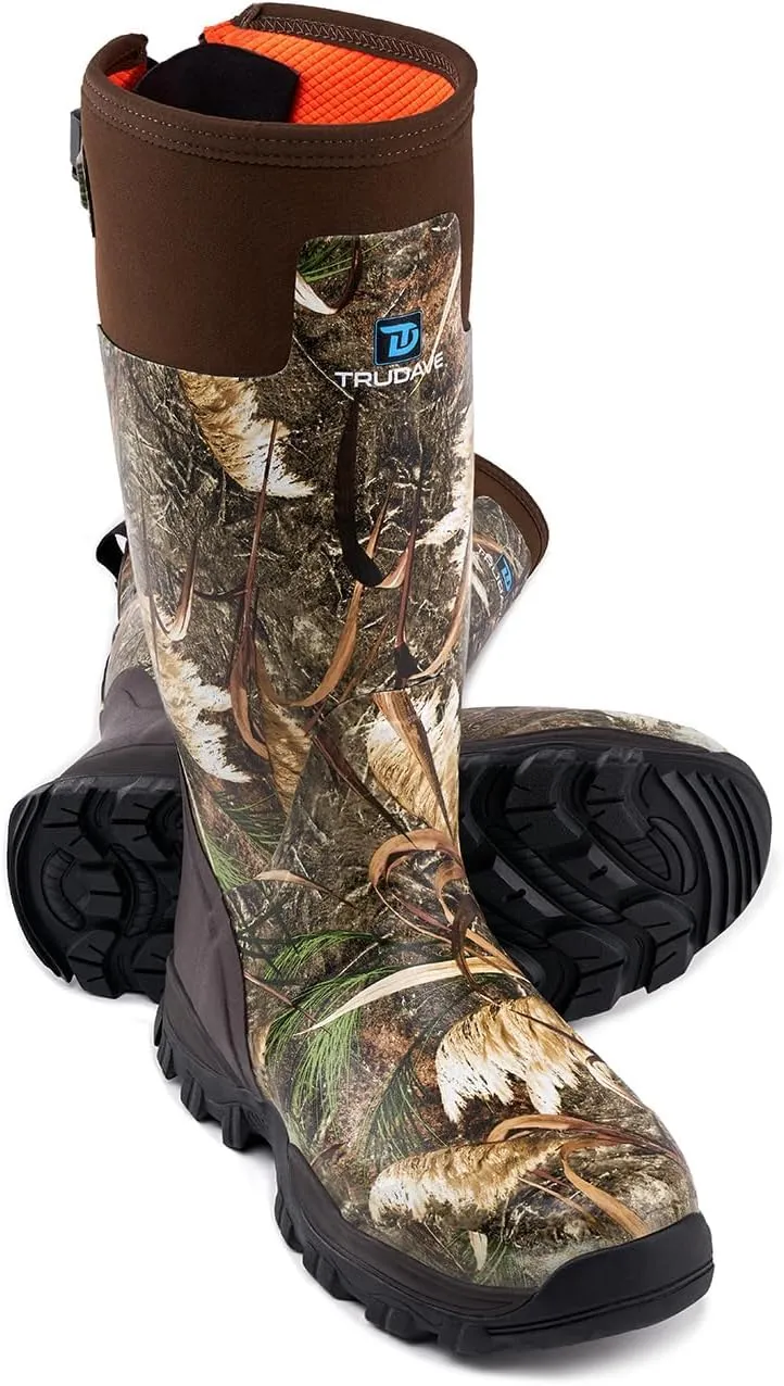 Hunting Boots for Men, Waterproof Rubber Boots with Steel Shank, 5mm Neoprene Camo Insulated Outdoor Hunting Boots (Size 5-14)