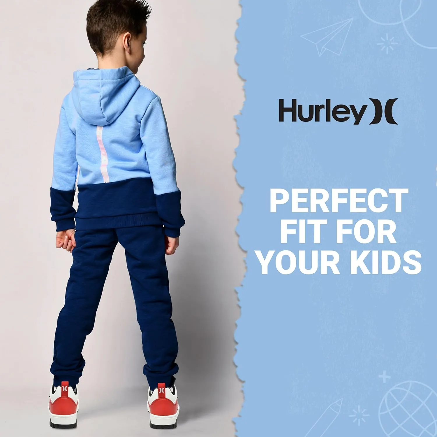 Hurley Kids' Jason Low Cut Sneakers, Lace Up Sneaker Shoes for Kids, Sports Shoes for Boys and Girls, Padded Sneakers with Durable Outsoles, Basketball Shoes for Kids