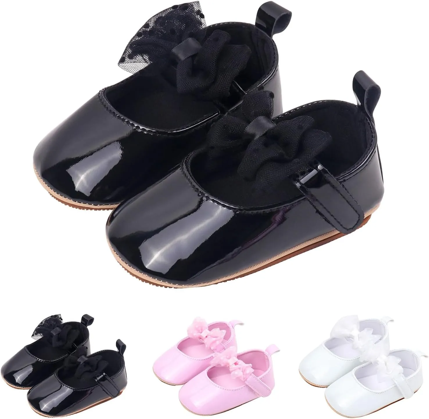 Infant Newborn Mary Jane Sandals School Uniform Bow Lace Hollow Closed Toe Sandals Baby Girls Wedding Dress Shoes