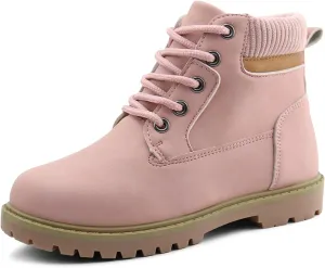 JABASIC Kids Ankle Boots Boys Girls Lace-Up Outdoor Comfort Work Boots
