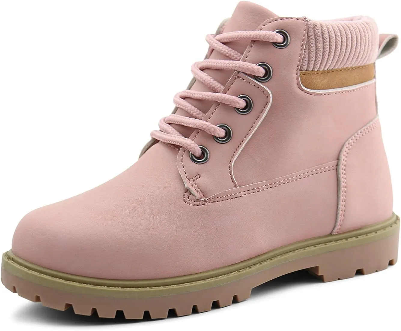 JABASIC Kids Ankle Boots Boys Girls Lace-Up Outdoor Comfort Work Boots