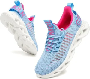 Jakcuz Women's Lace Up Walking Shoes Breathable Ultra Lightweight Sport Casual Ladies Girls Fashion Platform Sneakers