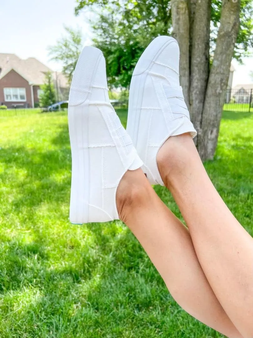 JENN ARDOR Women's Stylish Slip On Sneakers No Laces Elastic Low Top Canvas Sneakers Trendy Flats Comfortable Casual Walking Shoes