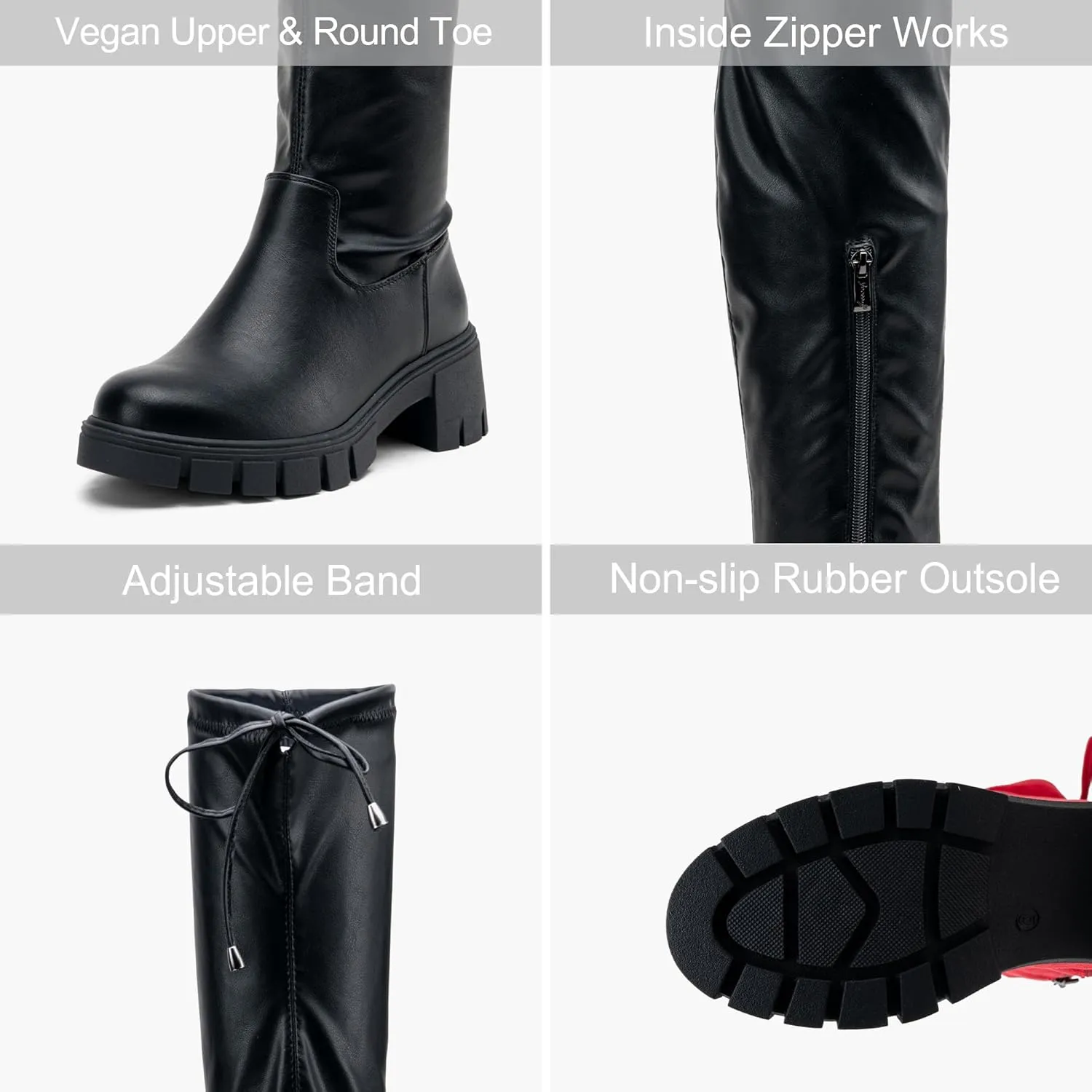 Jeossy Women's 990 Over The Knee High Boots Platform Thigh High Boots Round Toe Long Boots for Women
