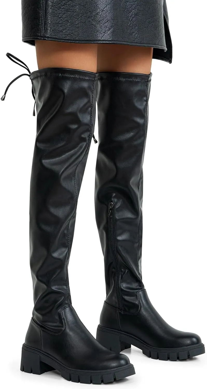 Jeossy Women's 990 Over The Knee High Boots Platform Thigh High Boots Round Toe Long Boots for Women