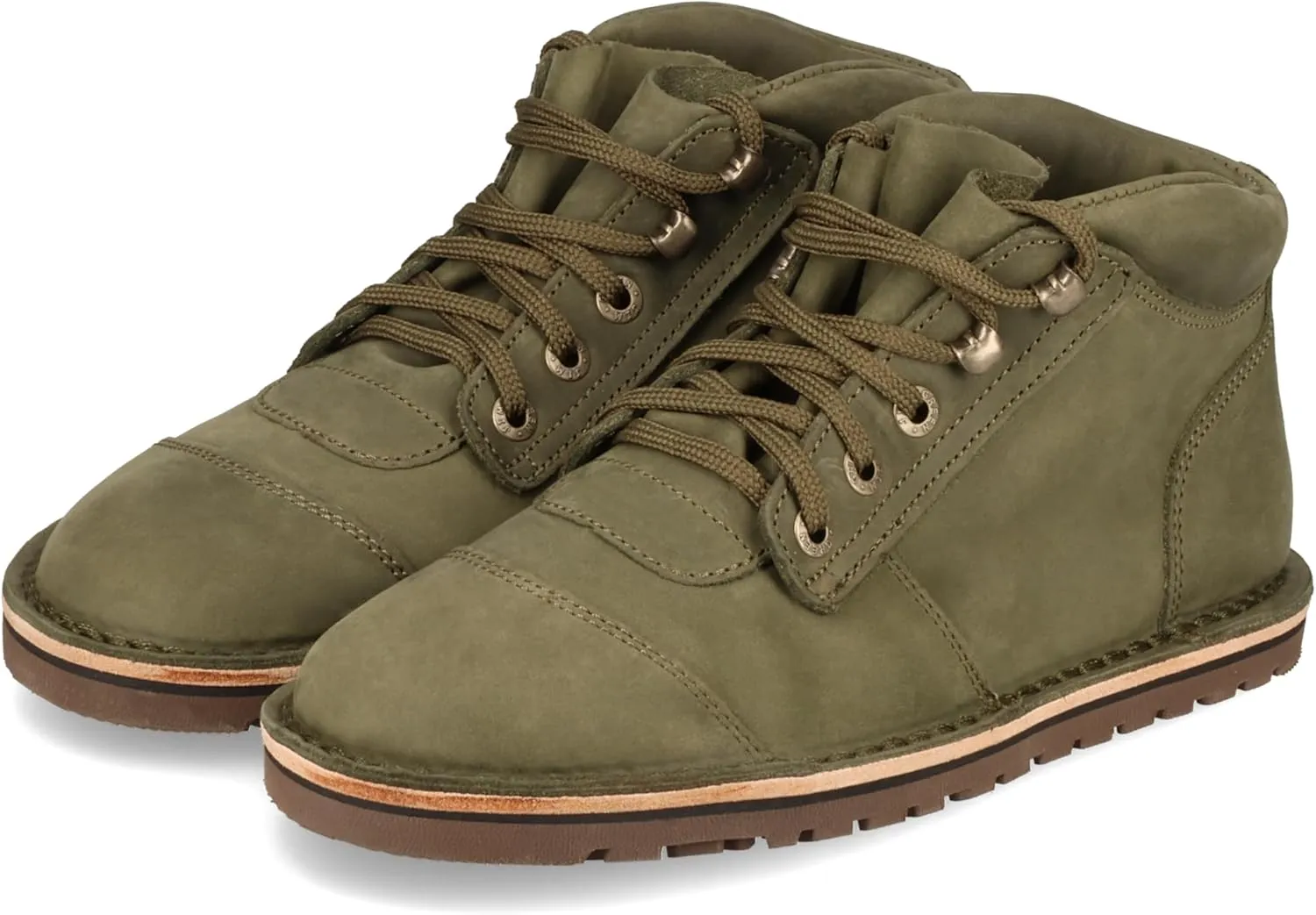 JIM GREEN Men's Barefoot African Ranger Boots Lace-Up Water Resistant Full Grain Leather Work or Hiking Boot